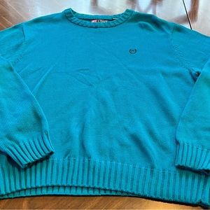 Chaps crew neck teal sweater mens size XXL